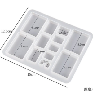 Multi-Size-Rectangle-Keychain-Pendant-Silicone-Mold